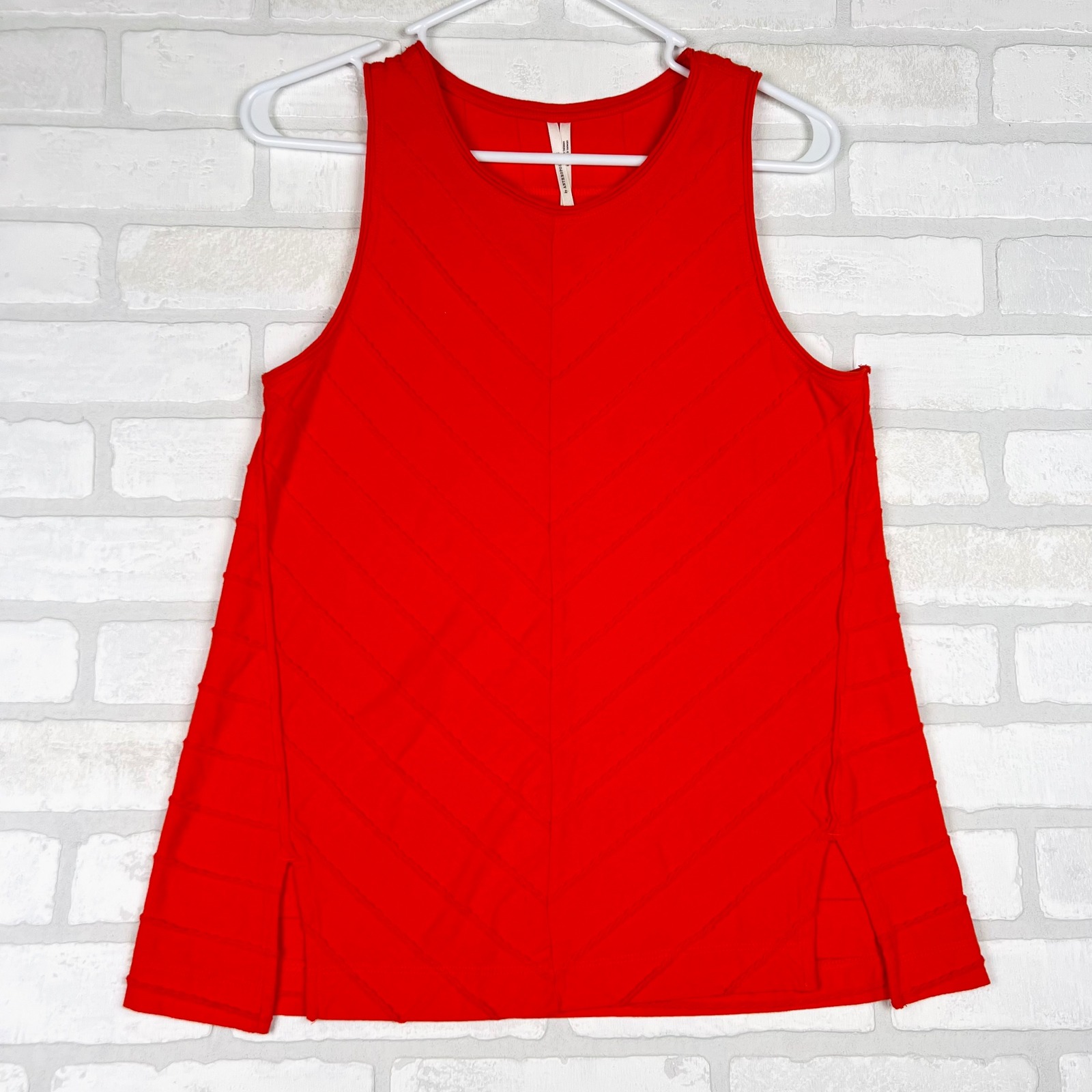 Anthropologie Tank Top Xs Warm Orange Sleeveless Chevron Casual Cute